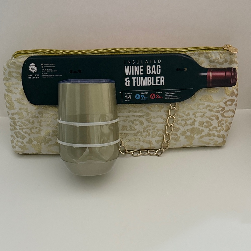 Gold Insulated Wine Bag & Tumbler Set